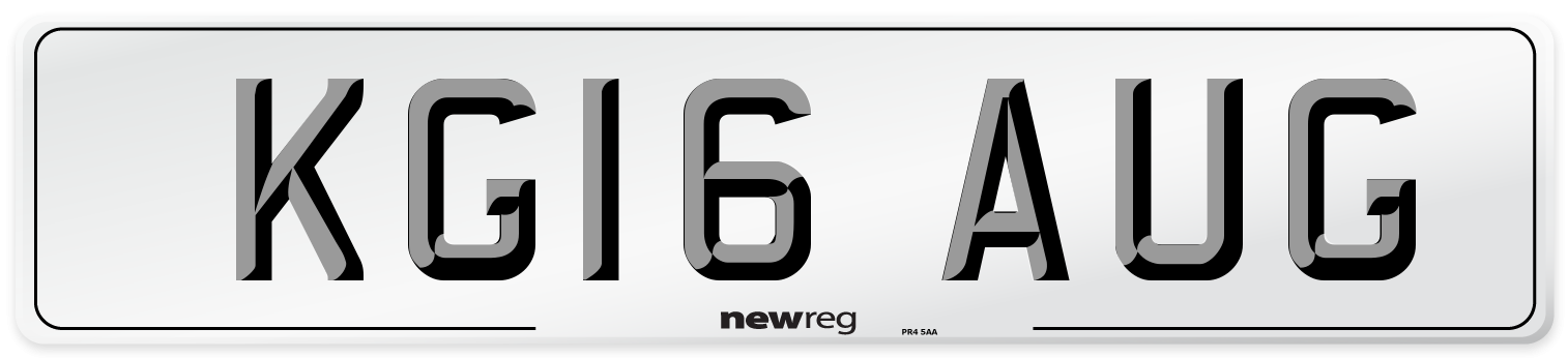 KG16 AUG Number Plate from New Reg